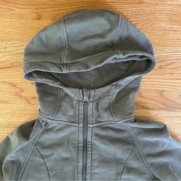 CRZ YOGA Olive Army Green Full Zip Hooded Hoodie Sweatshirt Women XS S - Picture 2 of 4